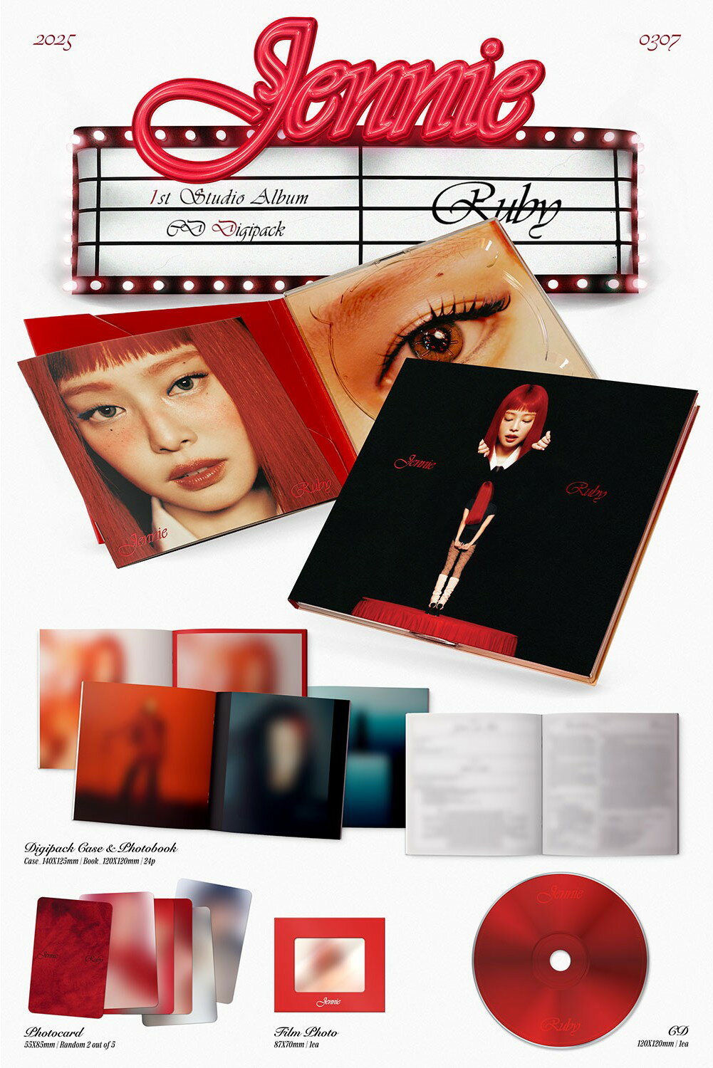 JENNIE - The 1st Studio Album 「Ruby」 (Digipack ver.) ジェニー ブラックピン...
