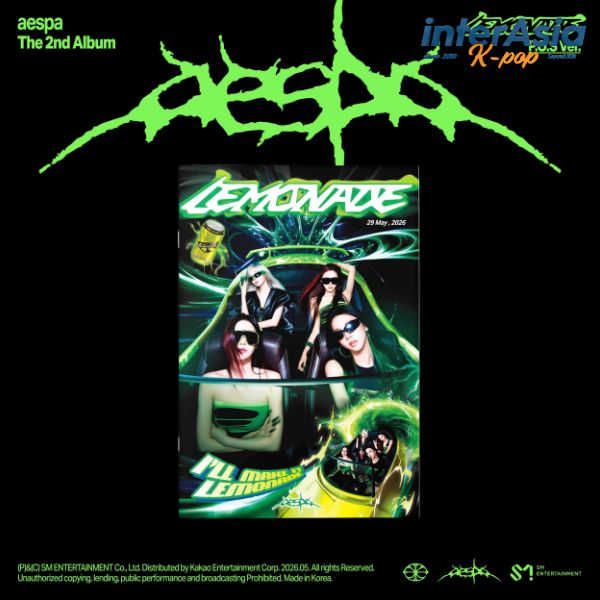aespa - 2ND ALBUM [LEMONADE] (P.O.S Ver.) エスパ 正規2集 カリナ ジゼル ウィンター ニンニン SMエンターテインメント kpop 韓国盤 送料無料