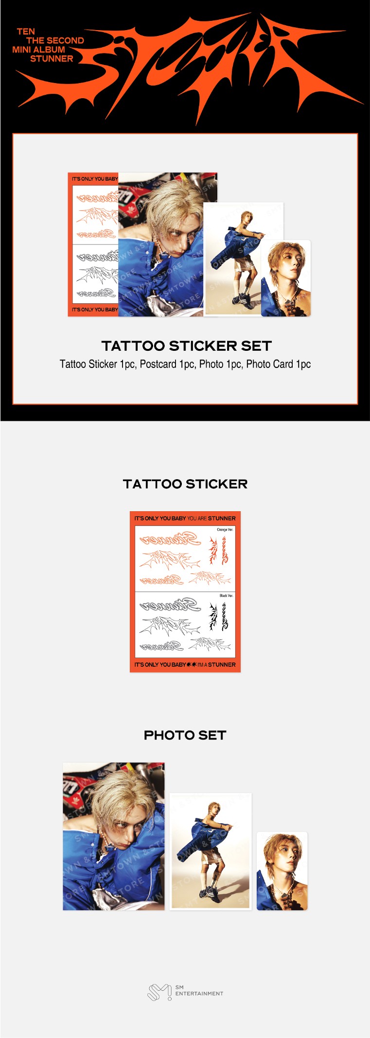 InterAsiaのTEN - 【STUNNER】 TATTOO STICKER SET 公式グッズ OFFICIAL MD テン WayV 威神V ウェイブイ ウェイシェンブイ 韓国盤 無料配送｜アングル2