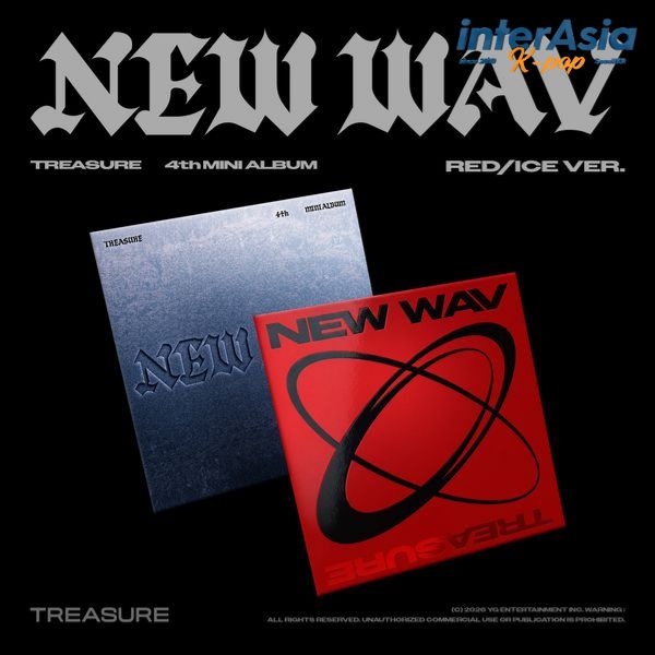 ★06月01日発売★2種選択★ TREASURE - 4th MINI ALBUM NEW WAV (RED/ICE VER) トレジャー YGエンターテインメント kpop 韓国盤 送料無料