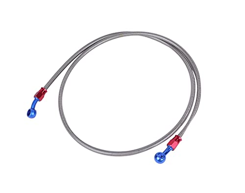 ブレーキ ホース ねじれ 防止 自在 バンジョー メッシュ ホース 140cm 汎用品