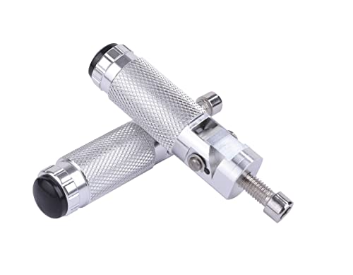 CNC 可倒式 ステップバー シルバー 左右セット 8mm M8 アルミ 交換 用 ステップ バイク フットペグ バリオス ゼファー NSR CBR VTR VTEC XJR ZRX 等 社外品