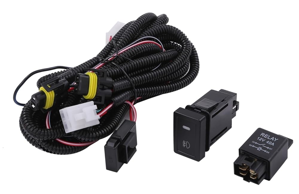 スズキ 用 フォグ 配線 フォグランプ リレー ハーネス LED スイッチ 付 H8 H11 H16 後付け ジムニー JB64W JB74W エブリイワゴン DA17W 等 社外品