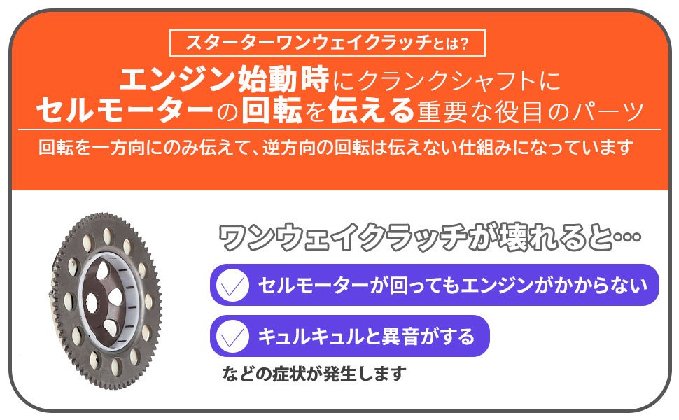 FrontierNetのヤマハ 用 スターター ワンウェイクラッチ スーパージョグZR ジョグ アプリオ ビーノ 3KJ 5AU 4JP 3YK 4JP 3YK 等 カスタム パーツ 社外品｜アングル3