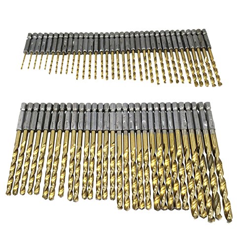 Rakuten - 六角軸 ドリル ビット 13種 65本 セット 1.5mm～6.5mm 鉄鋼用 チタン コーティング 穴あけ 加工 作業 工事 汎用品