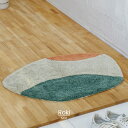 【インターフォルム公式】 マット ロキ Roki | 玄関マット おしゃれ お洒落 かわいい インテリア ラグ バスマット 70x50 絨毯 フロアマット 北欧 レトロ ポップ ナチュラル 韓国インテリア リビング 玄関 洗面所 一人暮らし アシンメトリー カラフル ベージュ グレー 洗濯可