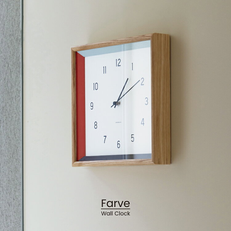【インターフォルム公式】 掛け時計 ファーヴ Farve | 壁掛け時計 時計 おしゃれ スイープ 静か 無音 壁時計 ウォールクロック 北欧 シンプル カラフル 海外インテリア リビング ダイニング 寝室 一人暮らし インテリア ギフト お祝い バウハウス [2]