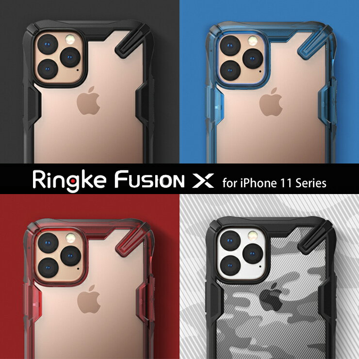 Ringke iPhone11 Pro ケース クリア 耐衝撃 iPhone11 ケース ハードケース ワイヤレス 充電 対応 Qi iphone11pro iphone11 ブラック ブルー オシャレ かっこいい ハイブリッド スマホケース 米軍 ストラップホール 