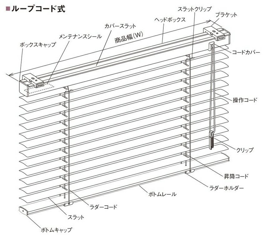 ブラインド ニチベイ 25mmスラット セレーノフィット25（酸化チタン・フッ素コート） 標準タイプ（ループコード式） 幅50〜80cmX高さ141〜160cmまで