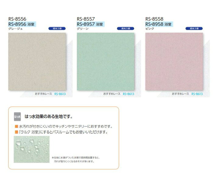 タチカワ ロールスクリーン ラルク 防炎 遮光2級 はっ水 抗カビ 生地:ソンブル RS8556～RS8558 幅120.5～160cmX丈121～160cmまで(シールドなし) [3]