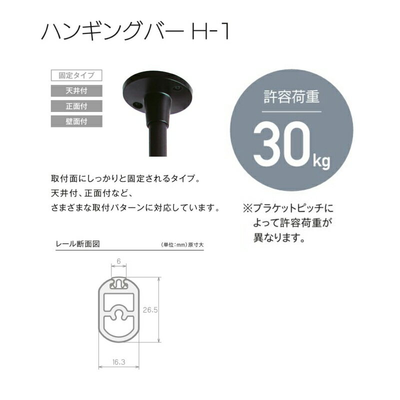 ハンギングバー トーソー TOSO 室内干し 部屋干し ハンガーラック 組立式 H-1 天井付 Cタイプセット 規格品 W178cmXH45cm
