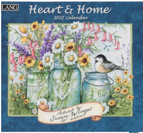 2027年度　ラング社製カレンダー/ハート＆ホーム【LANG ラング社】HEART ＆ HOME カレンダー Susan Winget カントリー 340×610mm 輸入カレンダー インテリア 2027Calendar 令和9年 暦