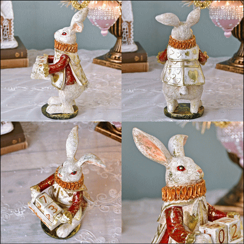 バロック ラビット カレンダーウサギ うさぎ ラビット 不思議の国のアリス カレンダー オブジェ インテリア アンティーク クラシック ギフト プレゼント