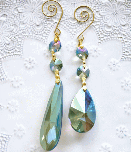 【送料メール便270円へ変更可能】ガラス ドロップ オーナメント ブルークリスマス オーナメント クリスマスツリー 飾り インテリア ディスプレイ クラシカル オシャレ エレガント 大人