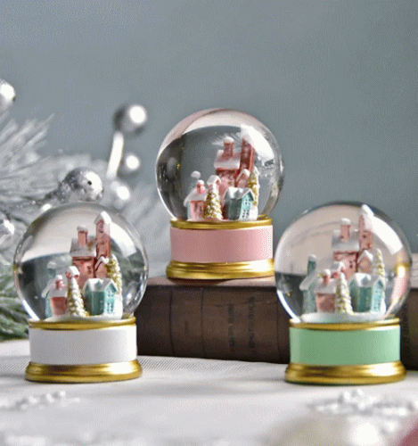 ミニスノードームビレッジパステルスノードーム クリスマス クリスマスツリー オブジェ 置物 ギフト プレゼント 大人可愛い