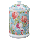 サニタリーポット ブルー陶器 トイレポット サニタリー バラ 薔薇 ローズ 華やか 上品 エレガント
