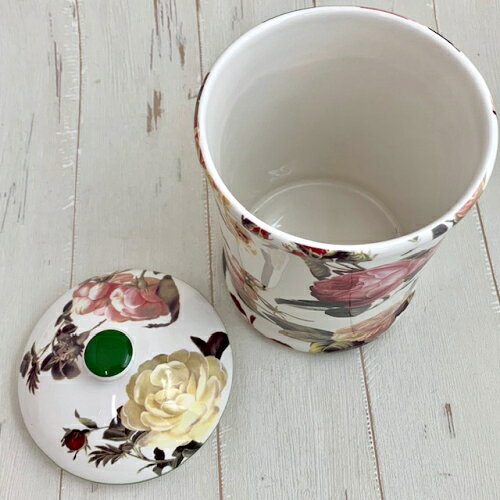 エレガントローズ　トイレポット陶器 サニタリーポット バラ 薔薇 ローズ エレガン...