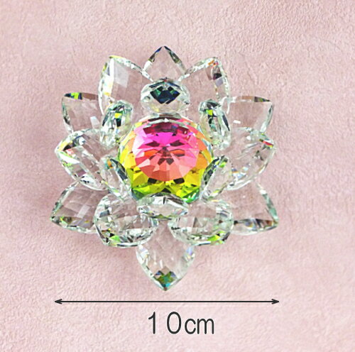 オーロラクリスタルロータス M風水 金運 開運 ドラゴン ガラス 蓮の花 置物 妖精 フェアリー 妖精雑貨 フェアリー雑貨 天使 エンジェル 天使雑貨 エンジェル雑貨 薔薇 ローズ バラ