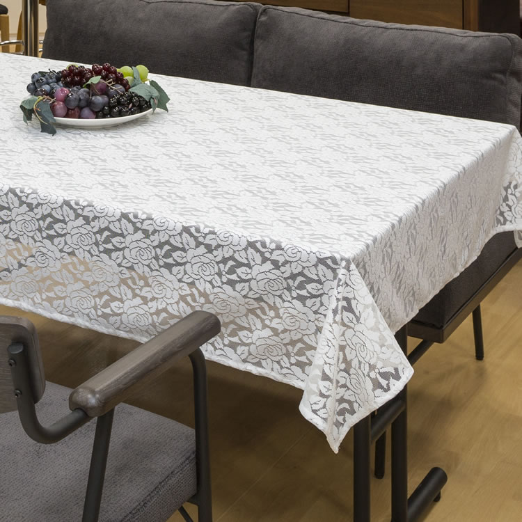 レース テーブルクロス 5尺用(120cm×180cm)【ビニールカバー付】【日本製】