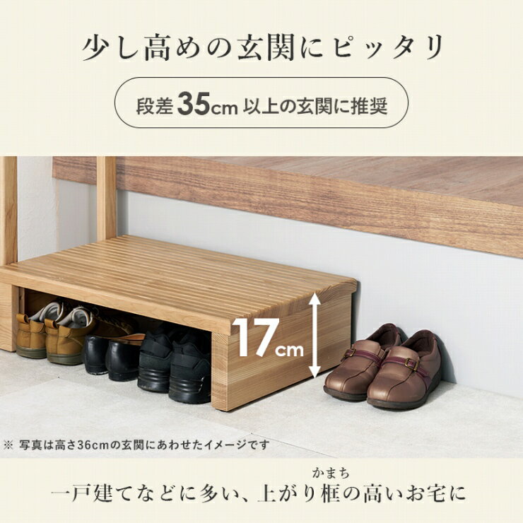 【0のつく日 24時間限定！最大20%OFFクーポン配布中！】天然木 手すり付き 玄関踏...