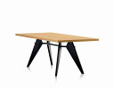 【正規品】 代引き不可 EM TABLE natural oak deep black EMテーブル 天板：ナチュラルオーク 脚部：ディープブラック 212 033 70 W180cm D90cm H74cm EU Jean Prouve ジャン・プルーヴェ オイル仕上げ スチール ダイニングテーブル vitra ヴィトラ