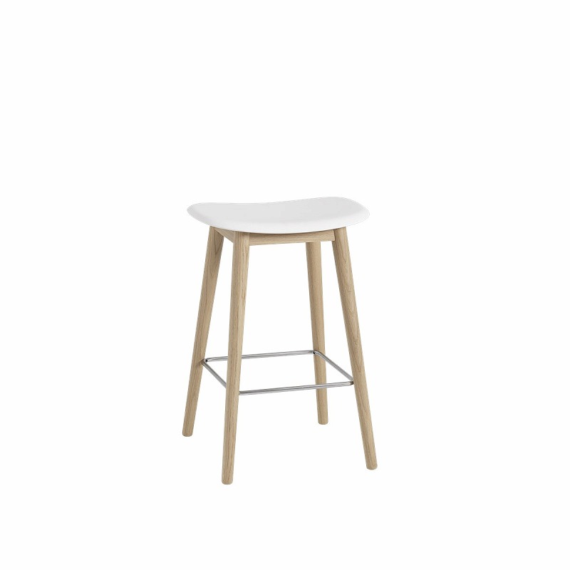 FIBER COUNTER STOOL WOOD BASE SH:65CM Natural White/Oak ファイバーカウンタースツール ウッドベース SH:65CM ナチュラルホワイト/オーク W45cm D42.5cm H66cm SH65cm 北欧家具 スカンジナビアデザイン 58913