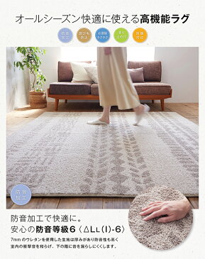 【送料無料】ラグ 防音 床暖対応【Mol/モル】スミノエ ホット カーペットじゅうたん オールシーズングリーン ベージュ ブルー130cm×185cm 約1.5畳