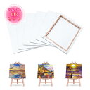 張りキャンバス 27x22cm 6枚セット キャンバス 木製フレーム 絵画 油絵 画布 工芸用品 描画 油彩 化繊綿 部屋飾り ホワイト 室内インテリア キャン...