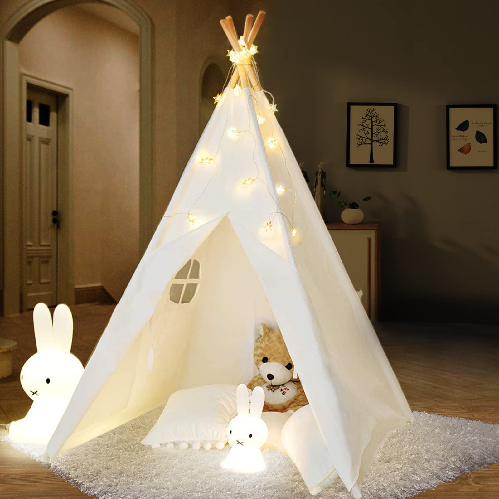 Rakuten - キッズテント テントハウス 子供テント インディアンテント 秘密基地 知育玩具 子供用テント kids tent 睡眠テント お誕生日 出産祝い