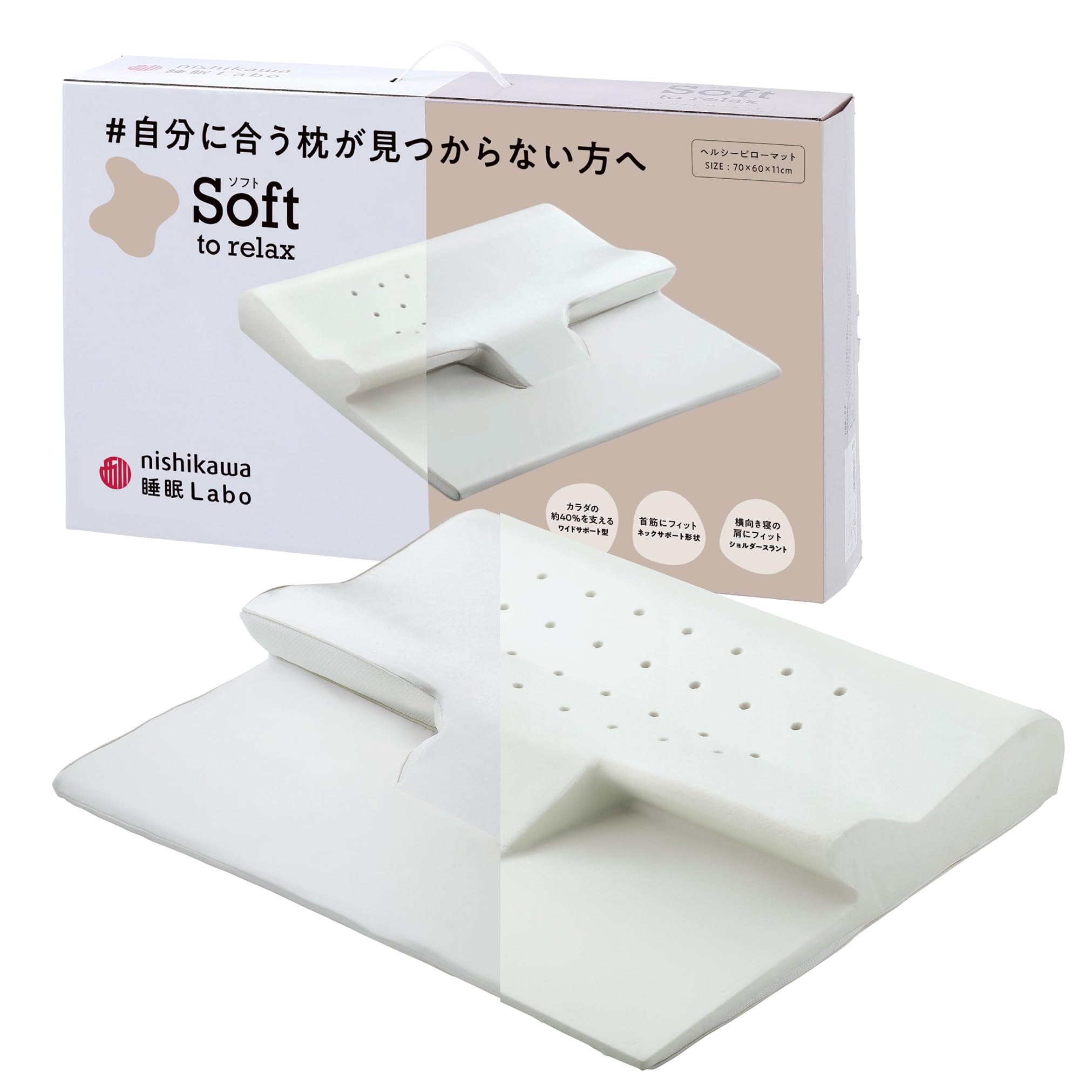1回使用（タオル使用）西川　Soft to relax ホワイト 枕 楽天市場】西川 睡眠Labo ピローマット Softの通販
