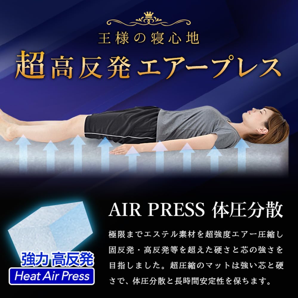 マットレス シングル 極厚 約12〜13cm 高反発 体圧分散 日本製 THREE LAYER 機能性寝具 抗菌 防臭 防カビ マット 厚さ高め 硬め 固め 固 [2]