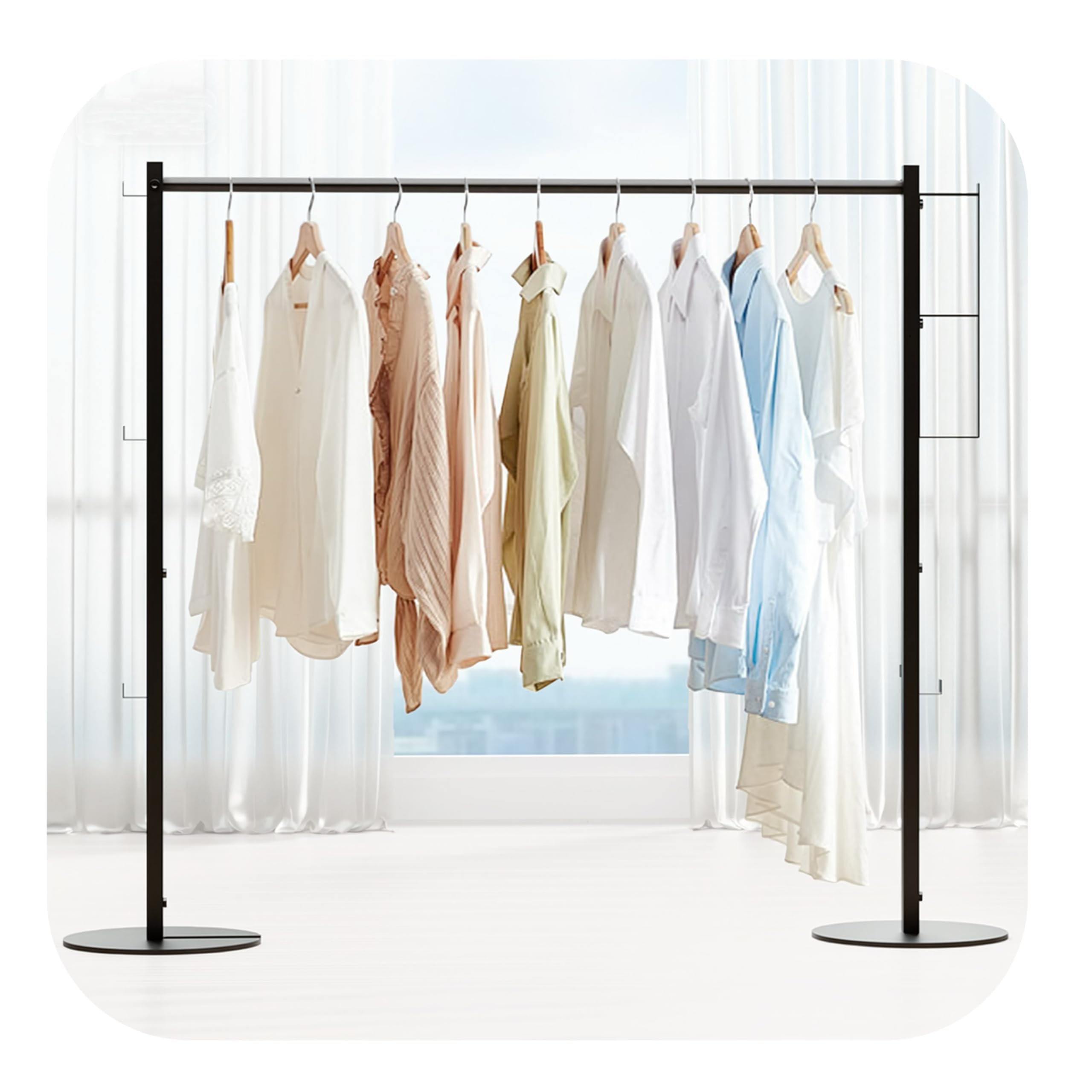 室内物干し 折りたたみ 組み立て簡単 物干しラック 物干しスタンド コンパクトに収納できる フック付き 布団干し 使用時：約W180×D30×