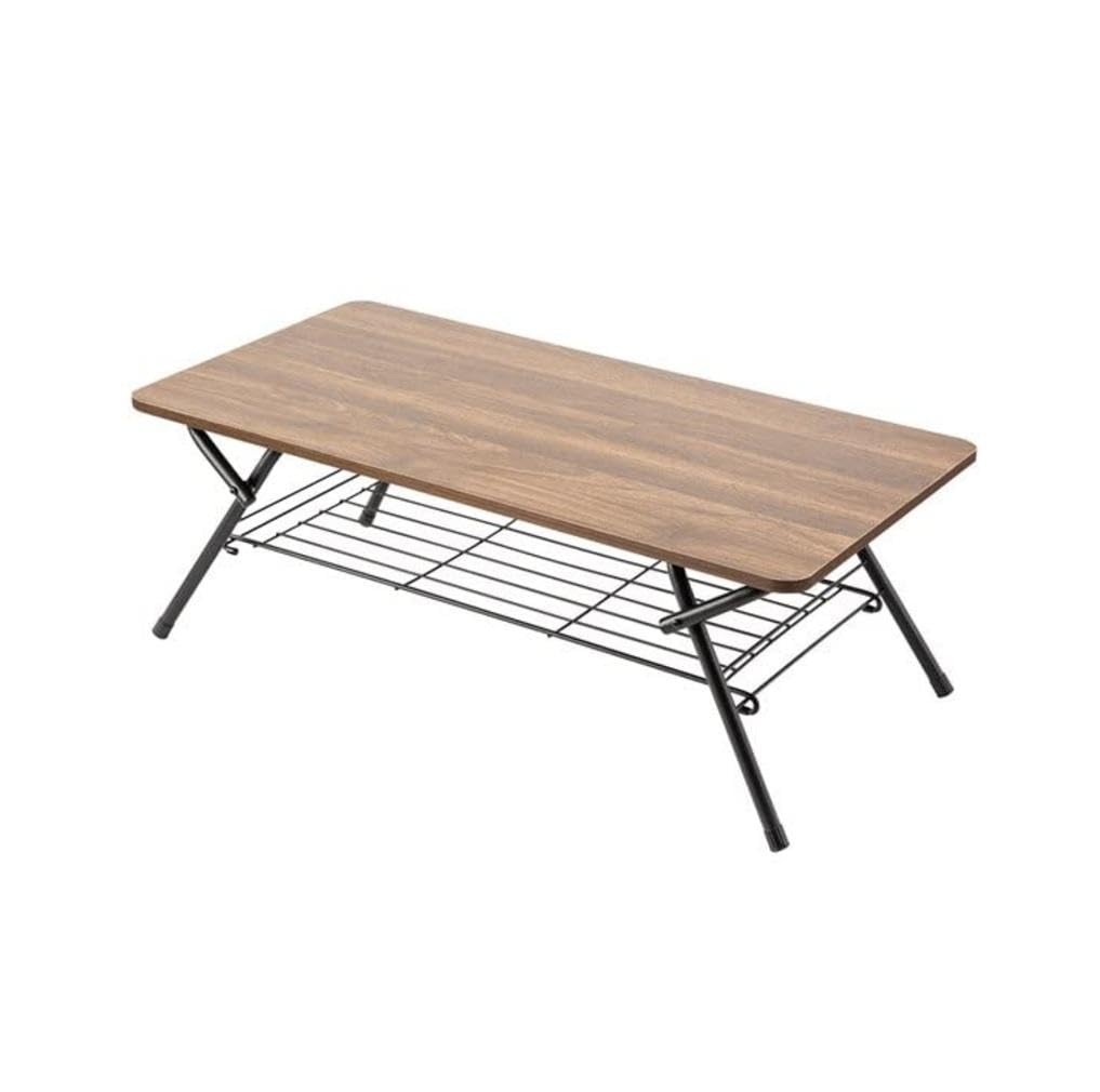 Rakuten - 折りたたみテーブル シェルフィ2 9045 ミドルブラウン 幅90×奥行45×高さ32cm 8761072
