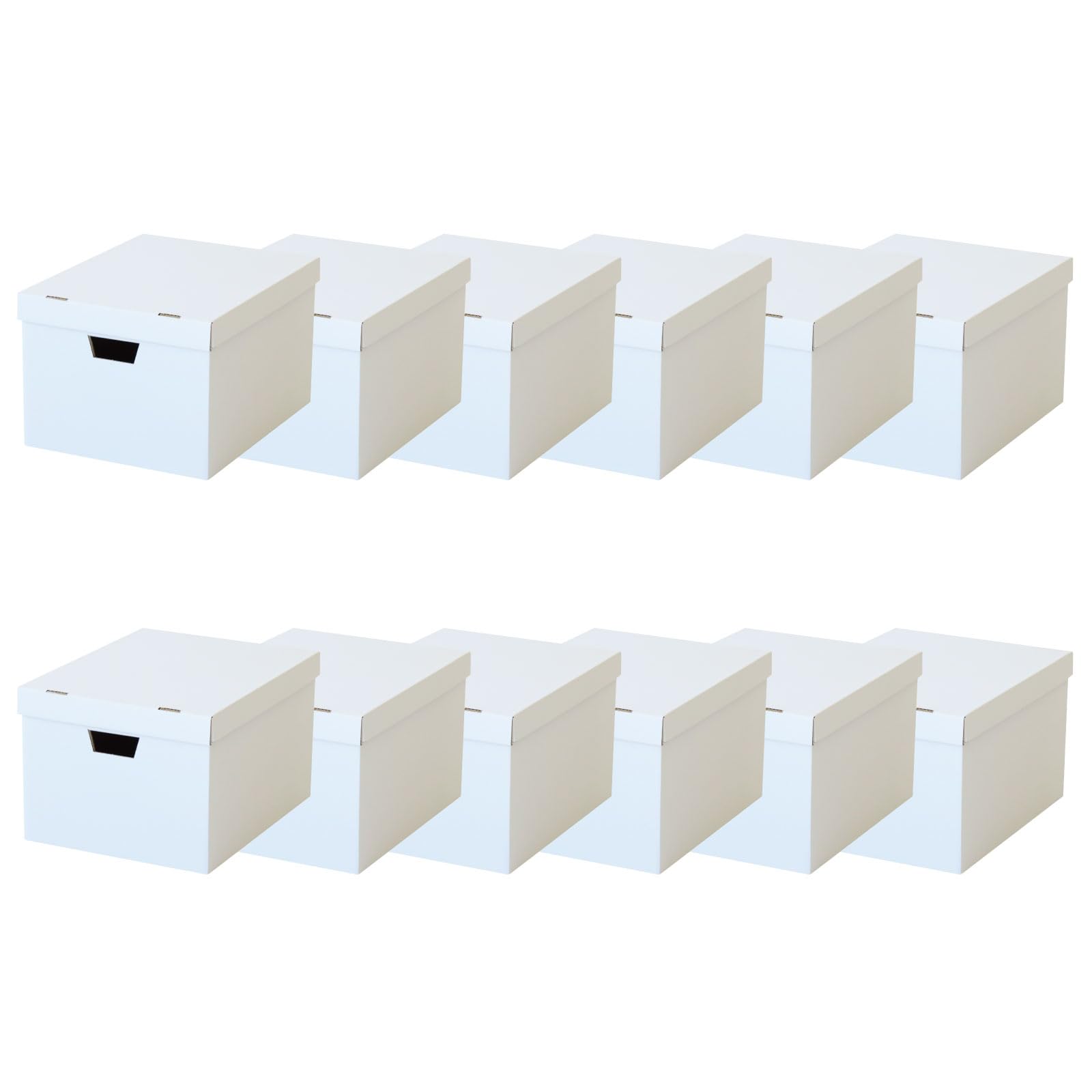 4収納ボックス 10個+2個(12個組) 幅33×奥行43×高さ26cm 段ボール収納 ファイル 書類 収納 ケース 日本..