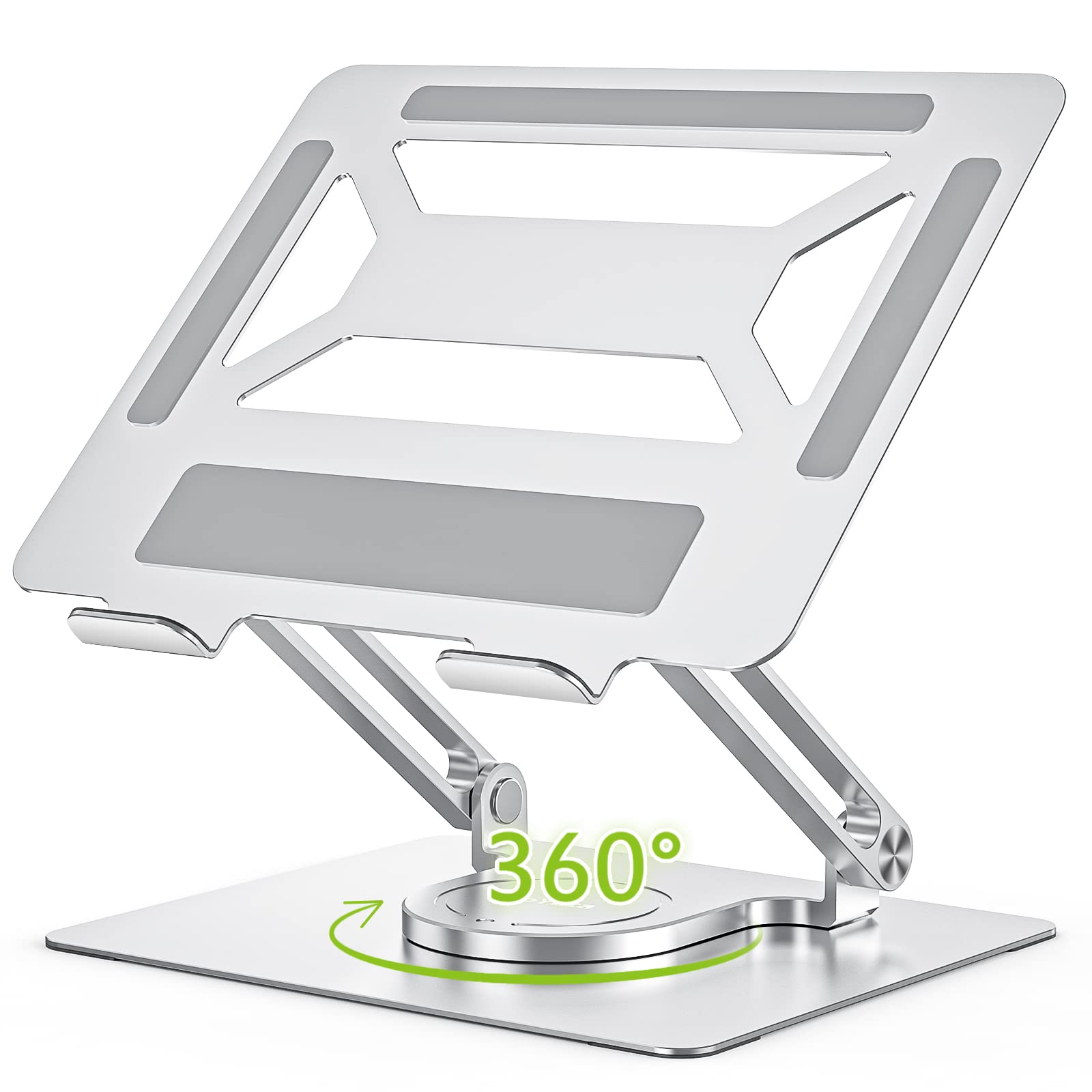 ノートパソコンスタンド 360回転式 PCスタンド タブレット 教卓スタンド 角度/高さ無段階調節 人間工学..