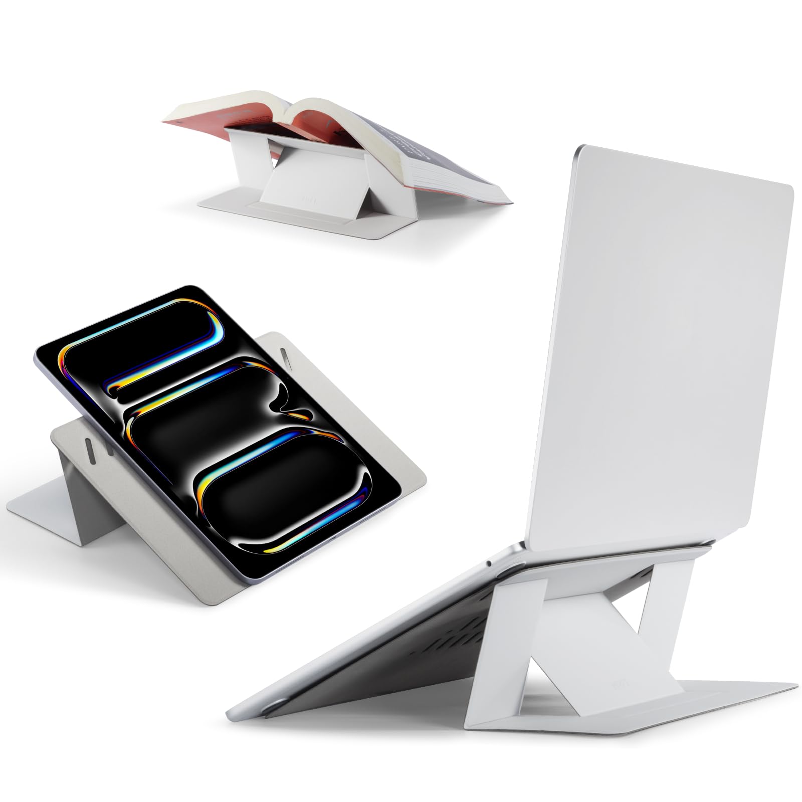 【公式直営店】 ノートパソコンスタンド 非粘着式 15°25°二段階調整 超軽量 薄型 ノートpc タブレット ..