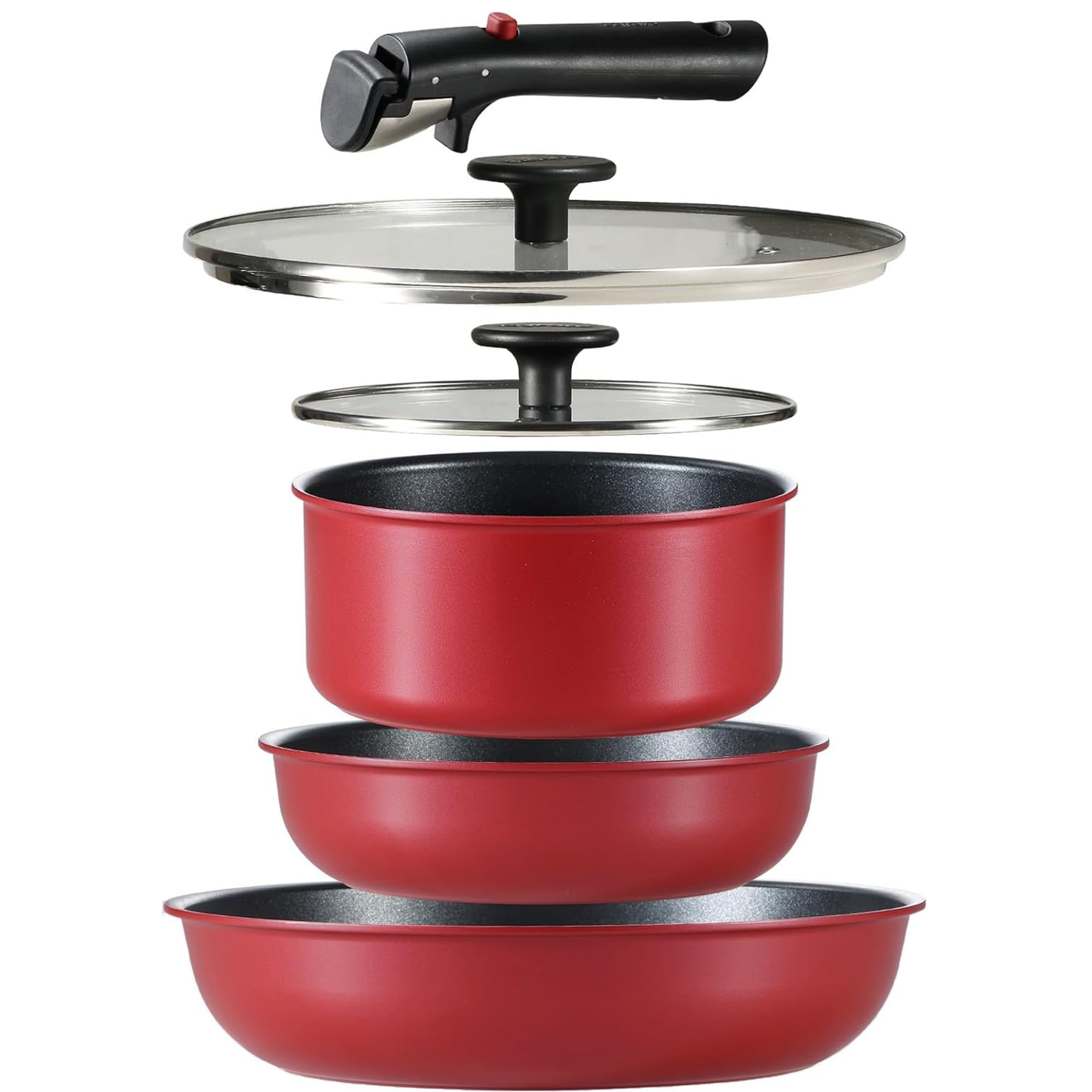 フライパン セット 6点 超軽量 PFOAなどの有害物質不使用 IHガス火対応 コンパクト収納 鍋セット 1人暮らし