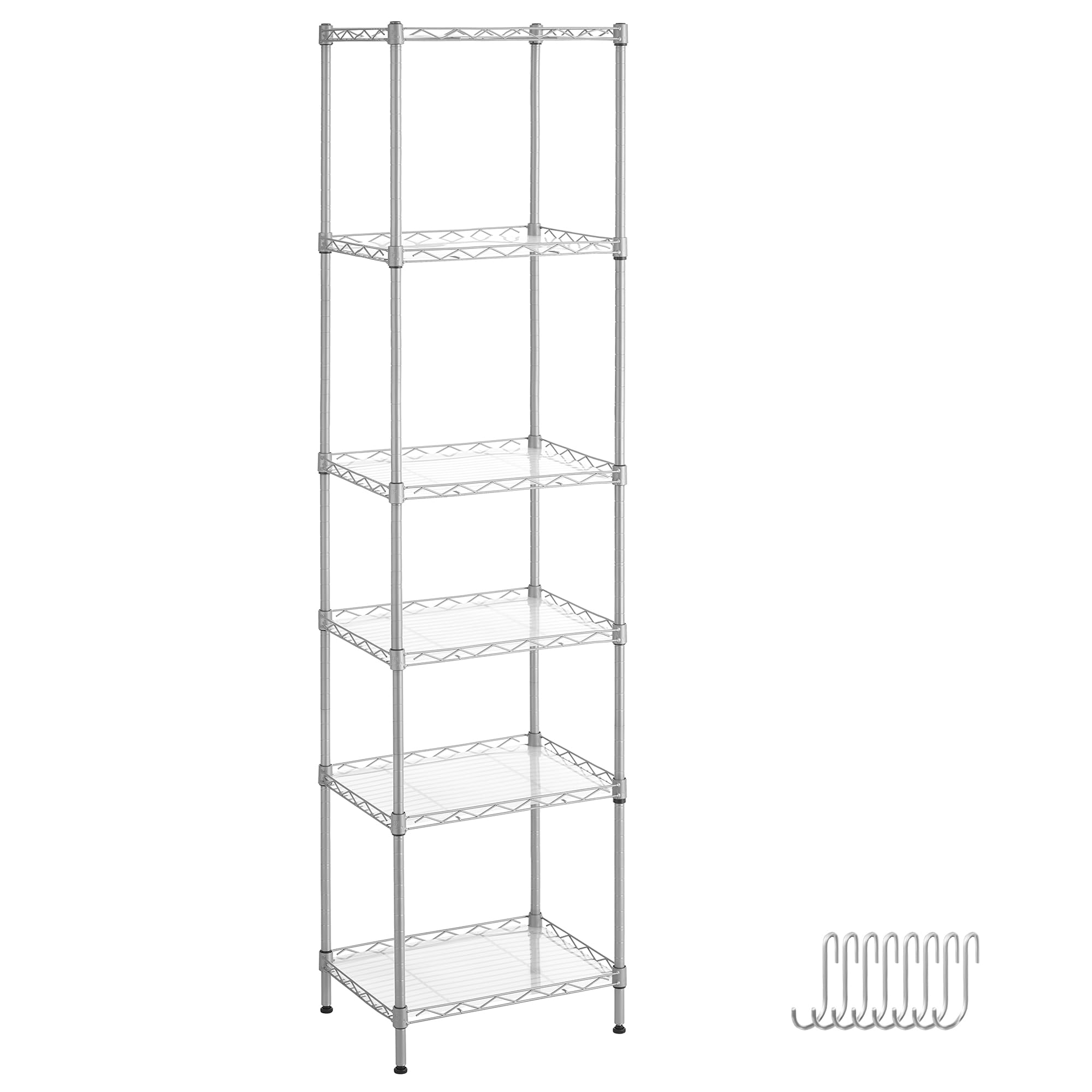 ラック幅40CM スチールラックラ六段 隙間収納 棚 スリム キッチンワゴン 浴室収納 収納ラック 高度 調整可能 おしゃれ シェル