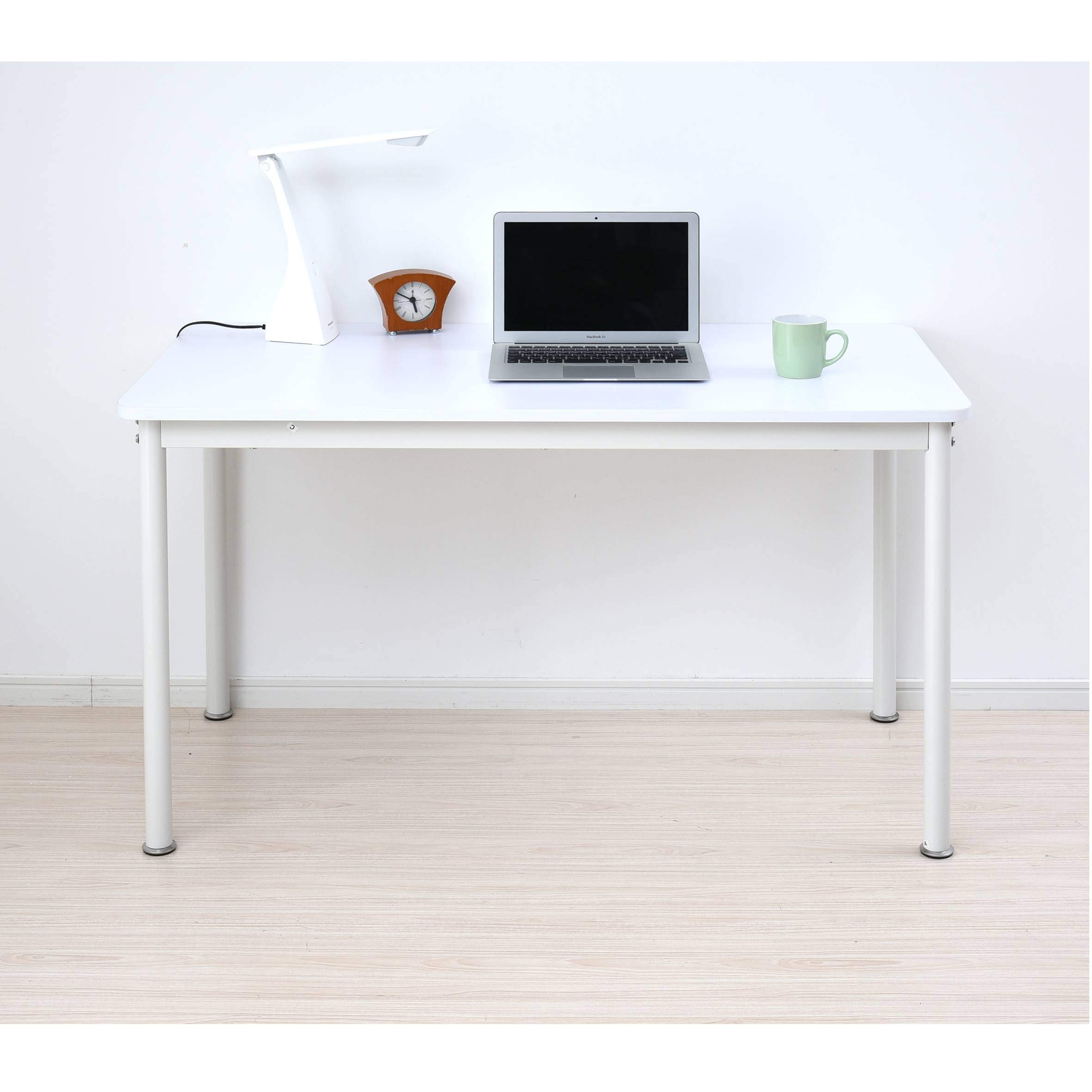 Rakuten - デスク パソコンデスク 幅120×奥行60×高さ70cm 【耐荷重80kg】 傷や汚れに強い天板 角が丸い 組立品 オフホワイト/アイ
