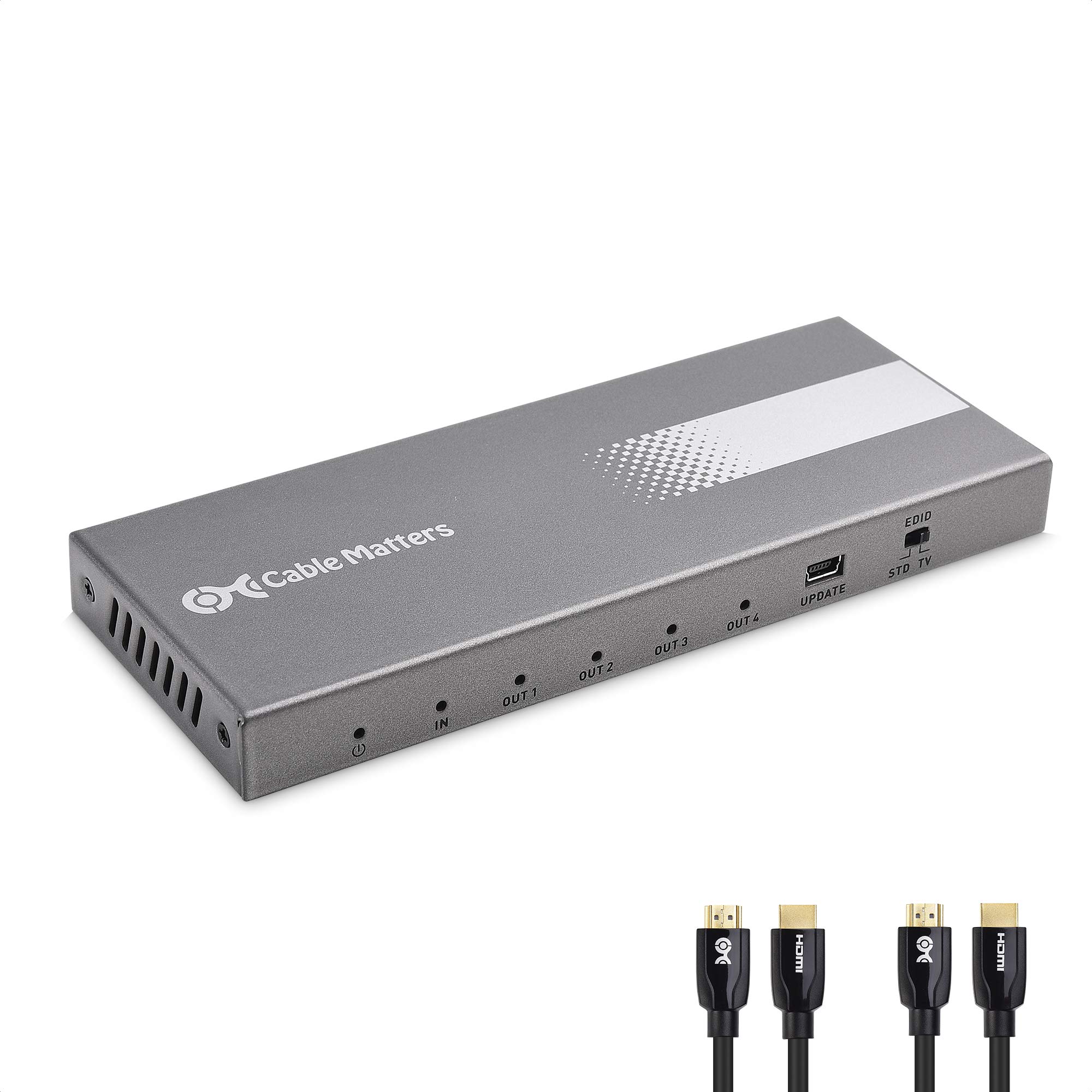 Rakuten - Cable Matters 18Gbps HDMI 分配器 1入力4出力、4K@60Hz、HDMI 2.0 スプリッタ、HDR/HDCP 2.2対応、同時出力