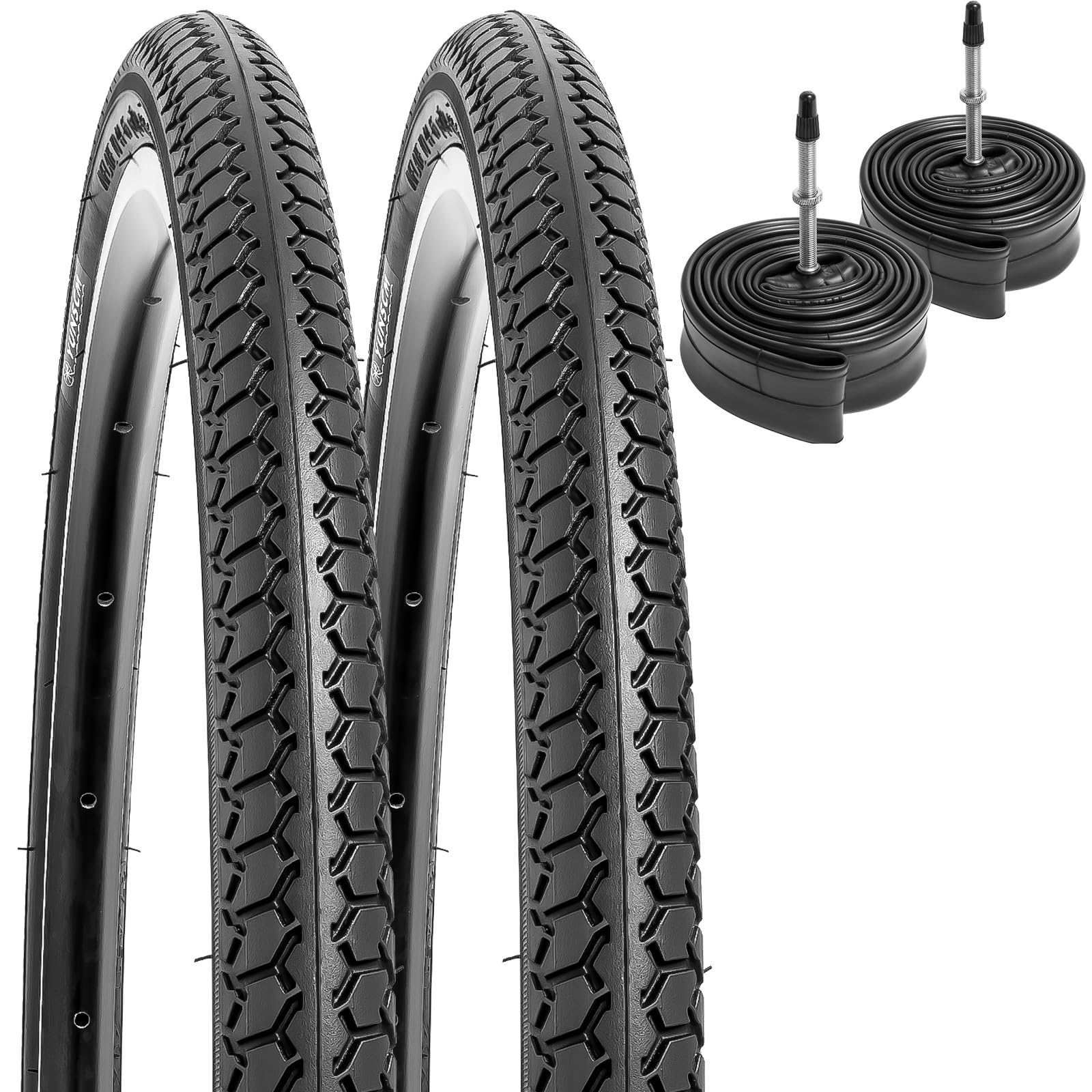 YunSCM 2本セット,20x1 3/8 タイヤ,20x1 3/8 37-451自転車タイヤ+ チューブ 肉厚 仏式バルブ60mm+タイヤレバー,適用 20インチ 1 3/8 ロ