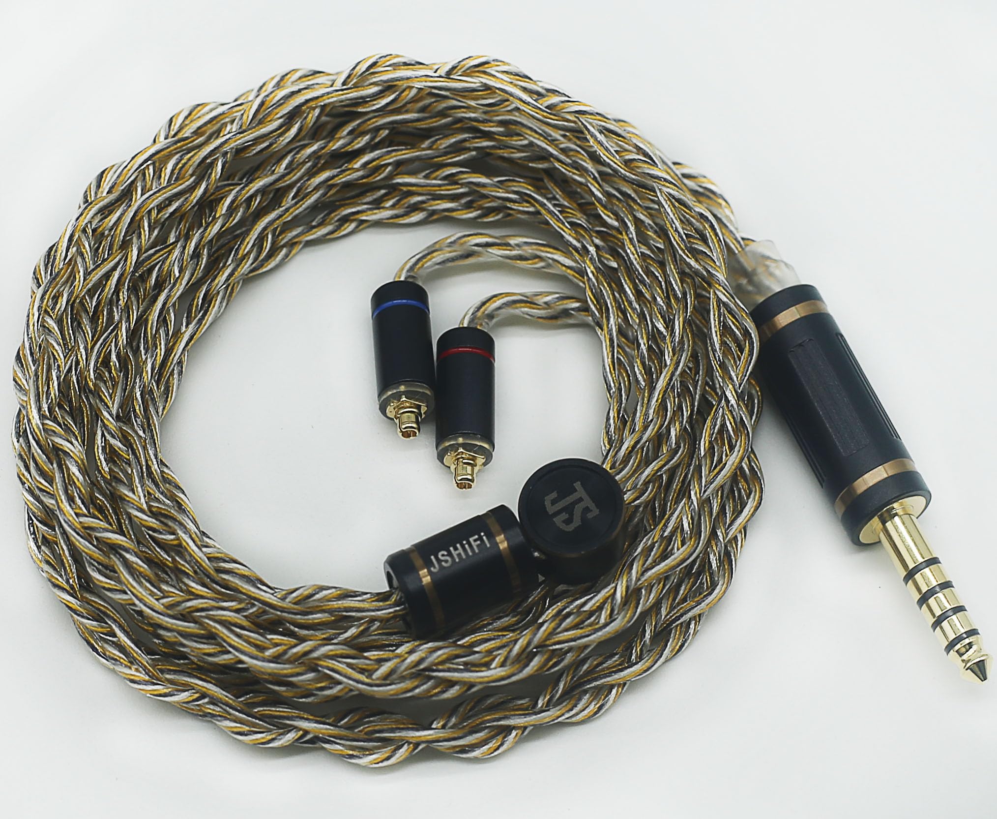 MMCX4.4mmリケーブル 4芯金メッキと銀メッキとグラフェン線材 MMCXイヤホンアップグレードケーブル 4.4m