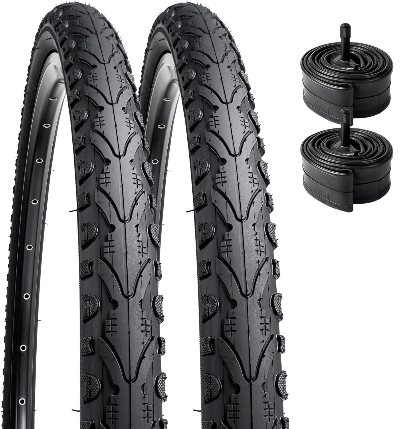 樂天商城 - 【送料無料】YunSCM 2本セット,24 1.75 タイヤ,24x1.75 47-507 自転車タイヤ + 24x1.50/1.90 チューブ 肉厚 米式バルブ32mm+タイヤレバ