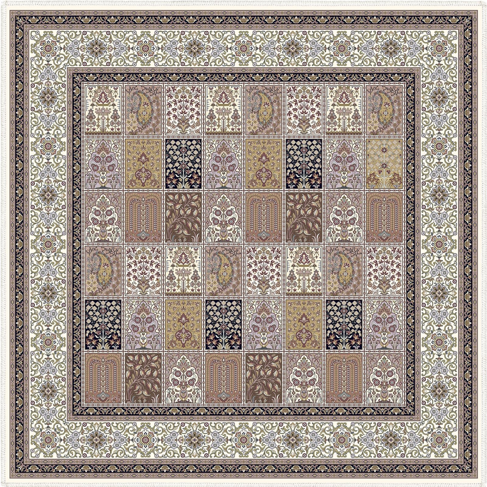 【送料無料】SONGLET 190x190cm ラグマット 、洗える、軽量、薄型 ，折りたたみ可能、正方形、ソファの下のラグ、収納簡単、滑り止めカ