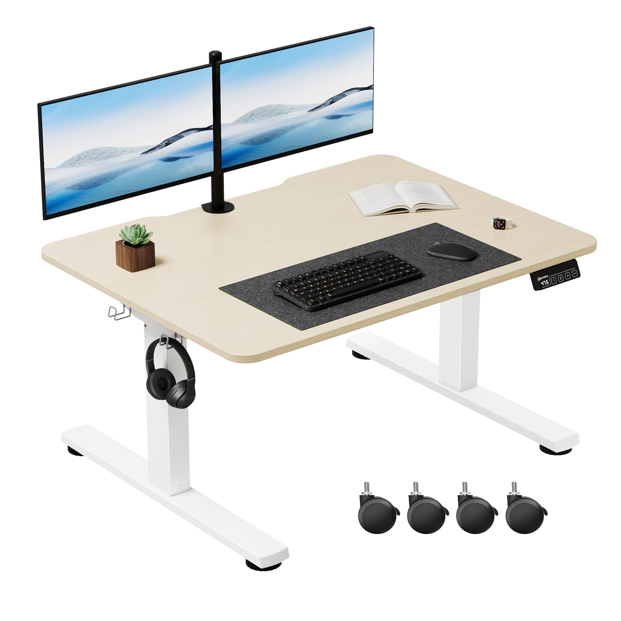 昇降デスク ロータイプ 幅80CM*奥行60CMゲーミングデスク ローデスク 高さ調整可能 (昇降範囲48-75CM) 静音設計 キャスター付き モニタ...