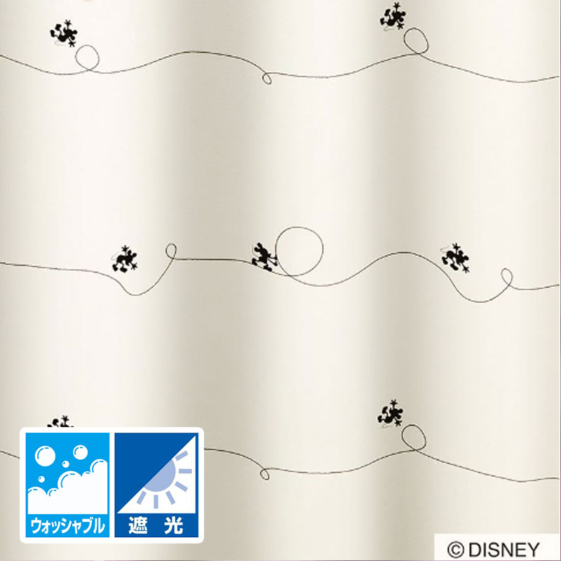 樂天商城 - スミノエ ディズニー カーテン ミッキー/ライン（MICKEY/Line）1枚入 ドレープ シンプル ライン ナチュラルカラー 遮光