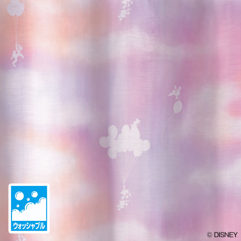 樂天商城 - スミノエ ディズニー レースカーテン ミッキー/メロウボイル（MICKEY/Mellow voile）1枚入 ボイル グラデーション パステル 空 雲