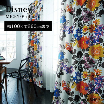Rakuten - 【Disney HOME Series】 カーテン ドレープ オーダー 1.5倍ヒダ ウォッシャブル 遮光2級 形状記憶 ディズニー 日本製【Disney zone】 アウトレット R&N / 【ミッキー プロフュージョン】イージーオーダー カーテン【幅1〜100×丈1〜260cm】