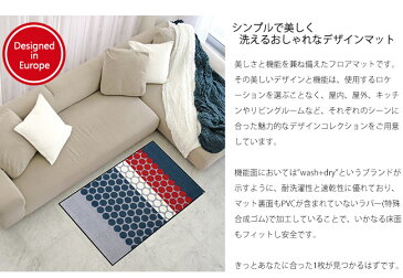 ラグ ラグマット 玄関マット マット 洗える wash+dry(ウォッシュアンドドライ) washdry 屋外 室内 屋内 リビング ラバー 北欧 おしゃれ クライン / Mixed Dots grey 75×120cm