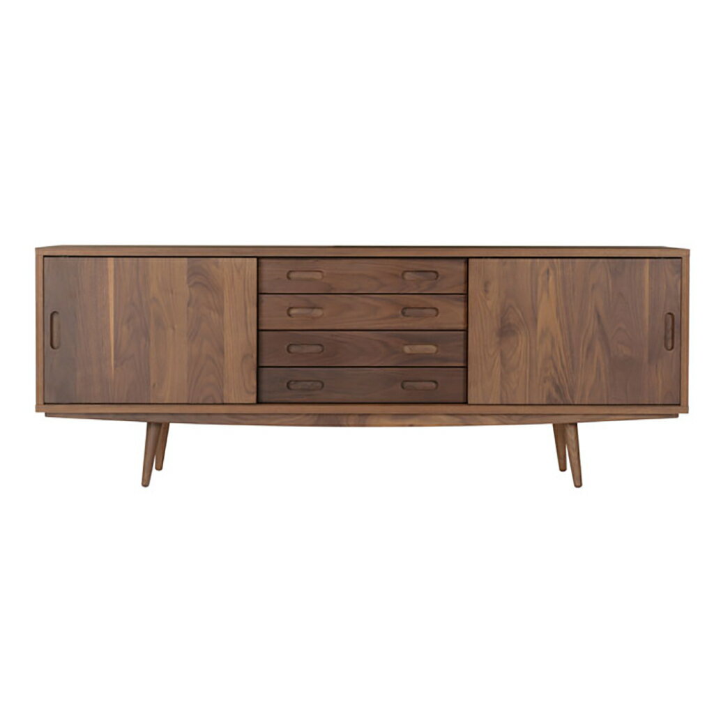 サイドボード ウォールナット 北欧モダン リビングボード 幅170 W170 レトロ ビンテージ系 収納家具 インテリア家具 リビング収納 木目調 空間演出 インテリア性 便利 シンプルデザイン 幅広タイプ 省スペース AV収納 キッチン収納 洋室 和室 北欧デザイン おしゃ 2